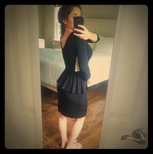 NWT Boston Proper Black Peplum Dress